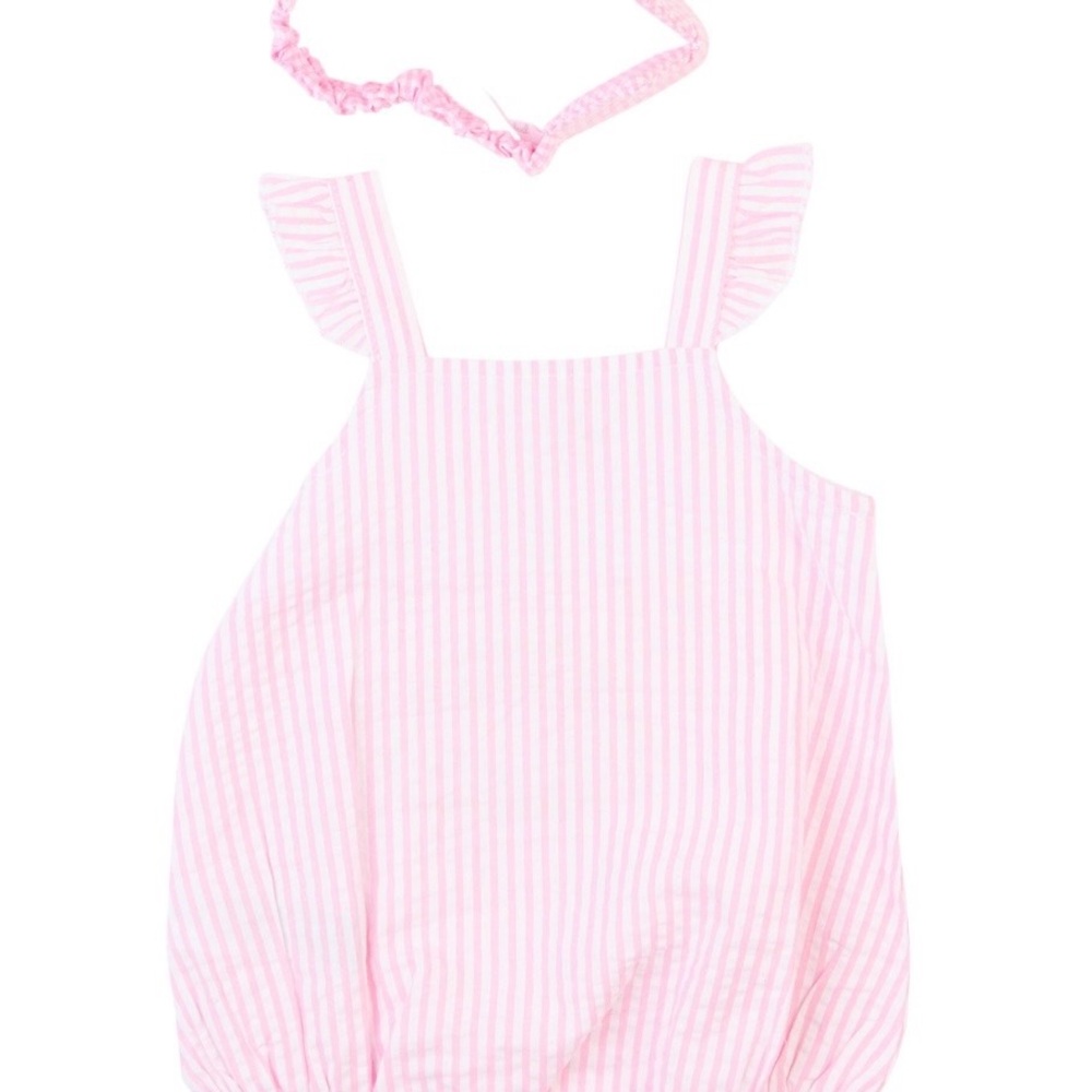 Baby Starters Girl Ist Birthday boutique style outfit crown pink stripe cupcake - Picture 9 of 9